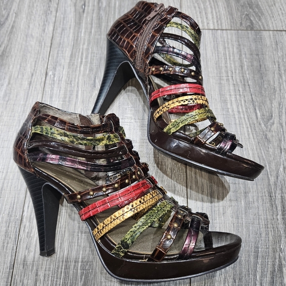 Madden Girl womens kickoff open-toe platform high-heeled Strappy Shoes 9 - Picture 4 of 7